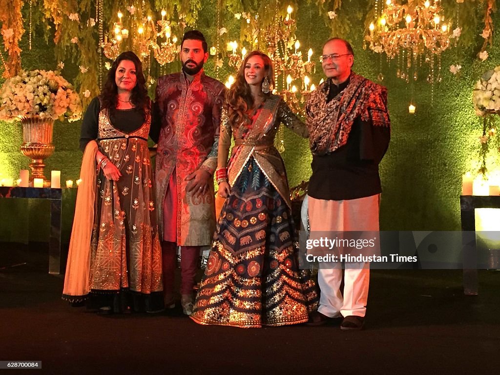 Wedding Reception Of Indian Cricketer Yuvraj Singh And Bollywood Actor Hazel Keech