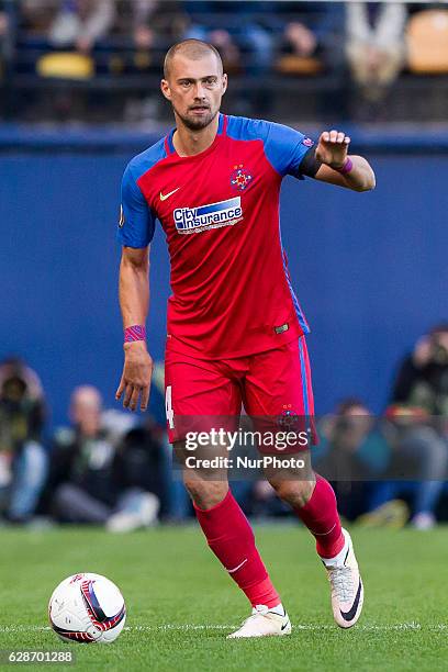 Gabriel Tamas of Steaua Bucharest during UEFA Europa League soccer match between Villarreal CF vs Steaua Bucharest at El Madrigal Stadium in...