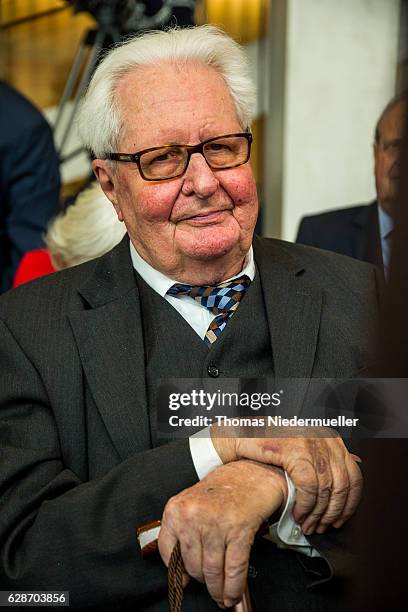 Hans-Jochen Vogel, former German minister and former Lord Mayor of Munich is seen during the celebration of the 90th Birthday of Social Democrats...