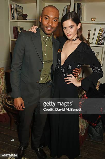 Arinze Kene and Sai Bennett attend The London Evening Standard British Film Awards after party at Soho House on December 8, 2016 in London, England.