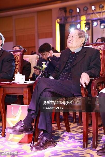 Chinese American Nobel laureate of physics Yang Zhenning attends a ceremony held by China News Week on December 8, 2016 in Beijing, China. Yang...