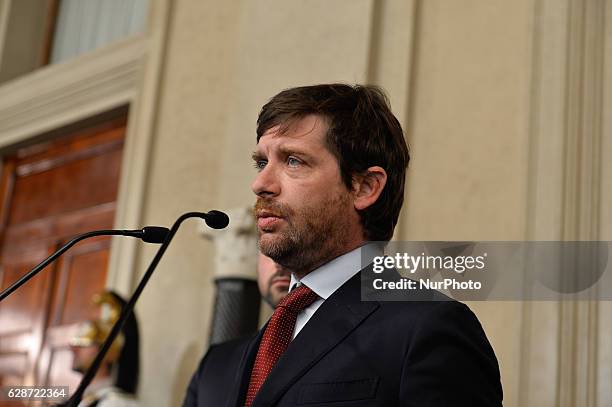 Giuseppe Civati during consultations at Quirinale after the resignation of government Renzi,Quirinale Rome on december 09, 2016. Italian President...