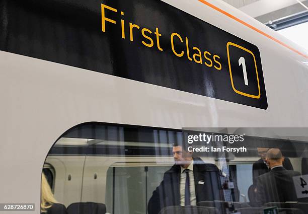 Guests take a tour of the new Intercity Express trains at the Hitachi Rail Europe site on December 9, 2016 in Newton Aycliffe, United Kingdom. The...