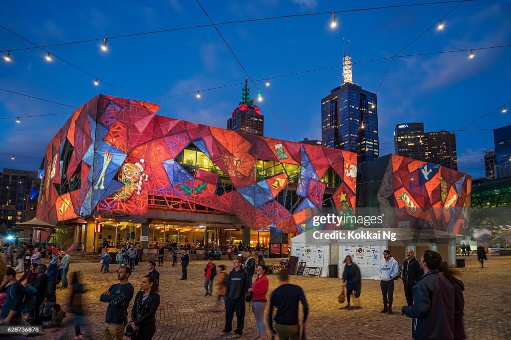 Projeções de Natal na Praça da Federação, Melbourne