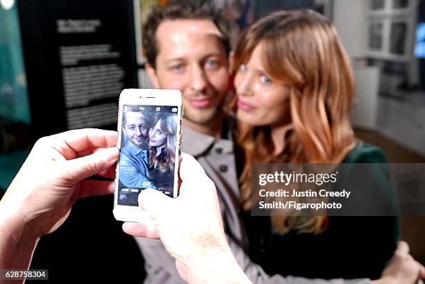 Writer/journalist Derek Blasberg and Georgia May Jagger are photographed for Madame Figaro on September 20, 2016 at the V & A Museum, where an...