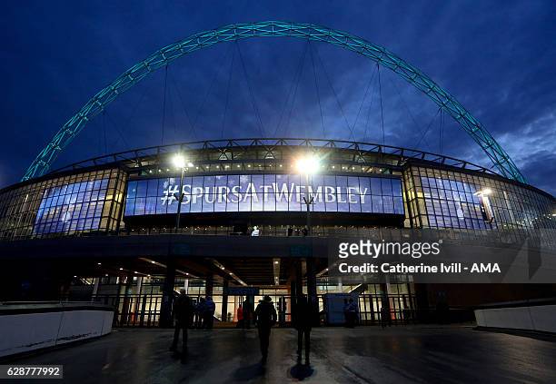 Wembley stadium with Tottenham Hotspur signage before the UEFA Champions League match between Tottenham Hotspur FC and PFC CSKA Moskva at Wembley...