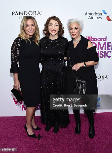 Debra White, Regina Spektor and Marsha Vlasic attend Billboard Women In Music 2016 airing December 12th On Lifetime at Pier 36 on December 9, 2016 in...