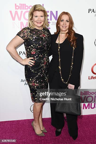 Marcie Allen and Cara Lewis attend the Billboard Women in Music 2016 event on December 9, 2016 in New York City.