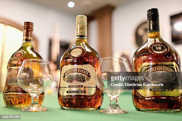 View of Appleton Reserve rum on display during Rum Tasting and Cigar Rolling event at CMT Story Behind The Songs LIV + Weekend Day 2 at Sandals Royal...