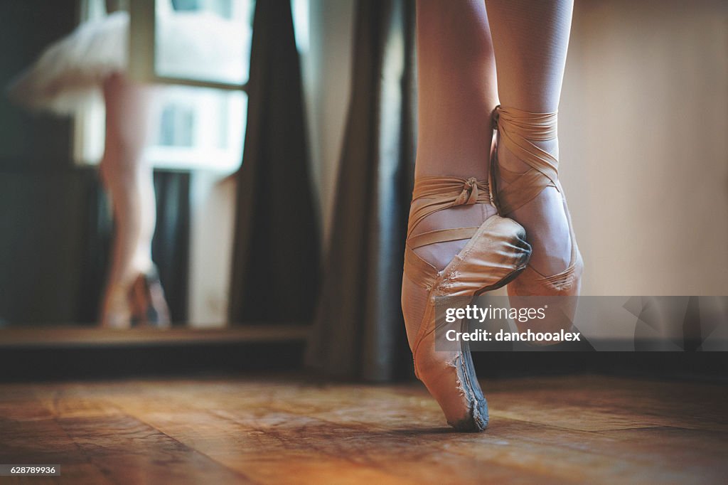 Close up of balerina feet