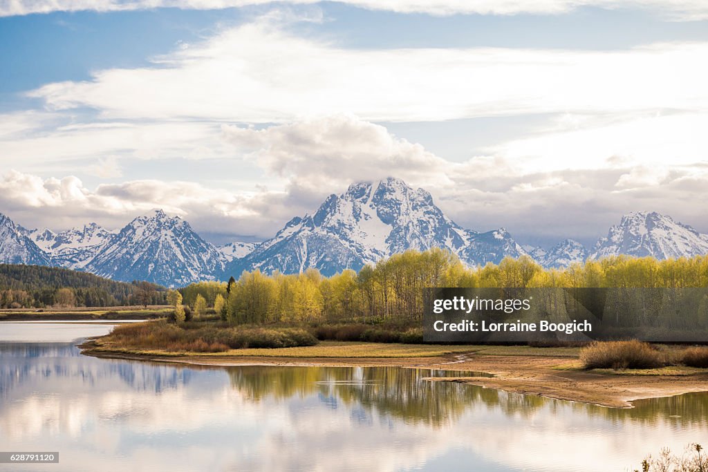 Scenic Grand Tetons National Park Mountain Nature Landscape in Spring