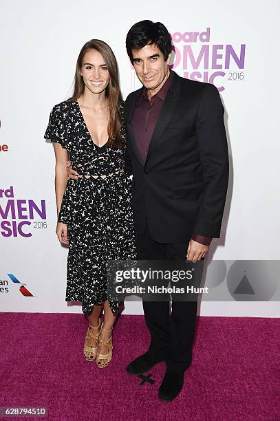 Chloe Gosselin and David Copperfield attend the Billboard Women in Music 2016 event on December 9, 2016 in New York City.