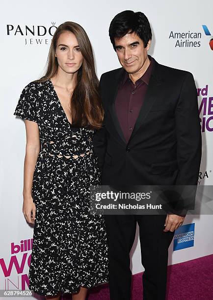 Chloe Gosselin and David Copperfield attend the Billboard Women in Music 2016 event on December 9, 2016 in New York City.