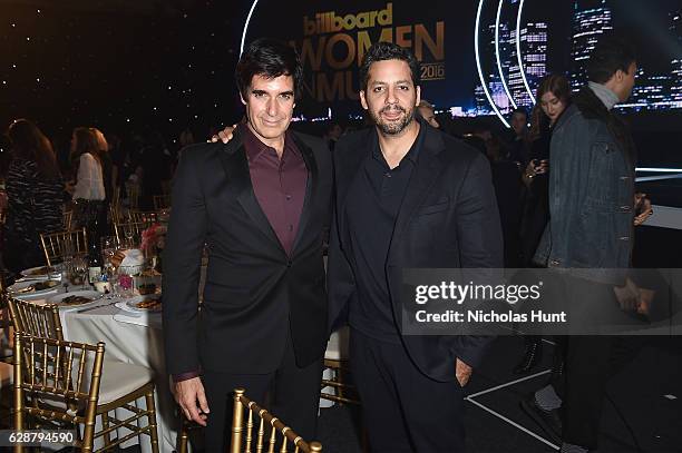 David Copperfield and David Blaine attend the Billboard Women in Music 2016 event on December 9, 2016 in New York City.