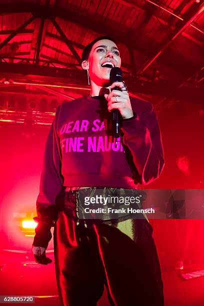 Singer Alina Sueggeler of the German band Frida Gold performs live during a concert at the Postbahnhof on December 7, 2016 in Berlin, Germany.