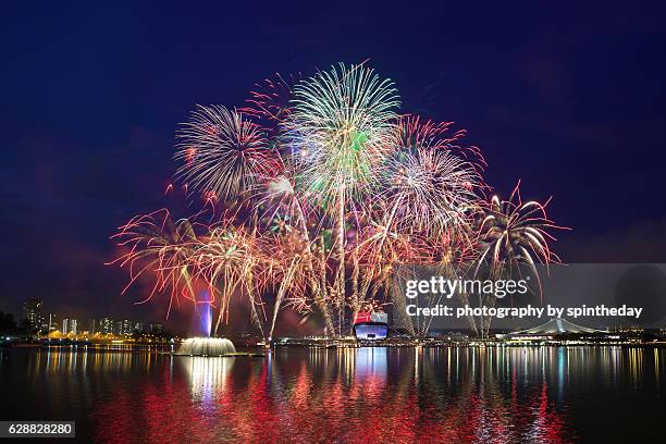 the national day of singapore - gardens by the bay stock pictures, royalty-free photos & images