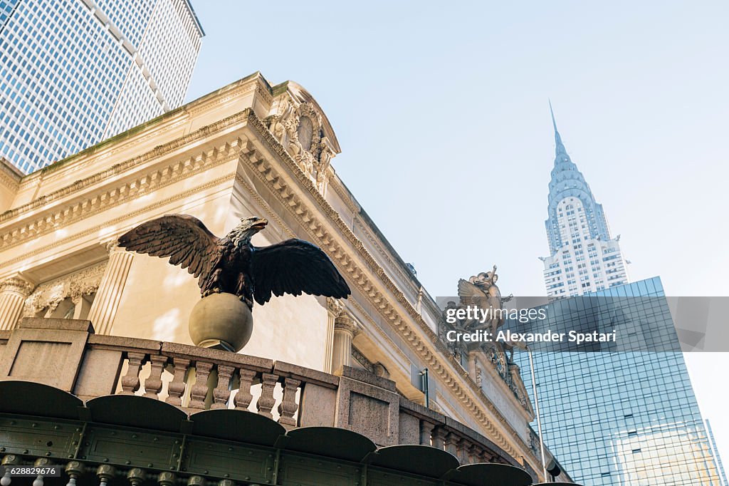 Cast iron eagle statue at Grand Central Terminal, New York City, NY, USA