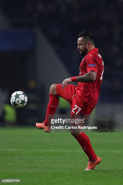 Leicester´s defender Marcin Wasilewski from Poland during the match between FC Porto v Leicester City FC - UEFA Champions League match at Estadio do...