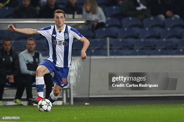 Porto's forward Diogo Jota from Portugal during the match between FC Porto v Leicester City FC - UEFA Champions League match at Estadio do Dragão on...