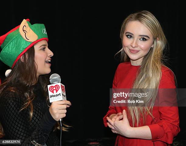 Music artist Sabrina Carpenter is interviewed during Z100 & Coca-Cola All Access Lounge at Z100's Jingle Ball 2016 Presented by Capital One pre-show...