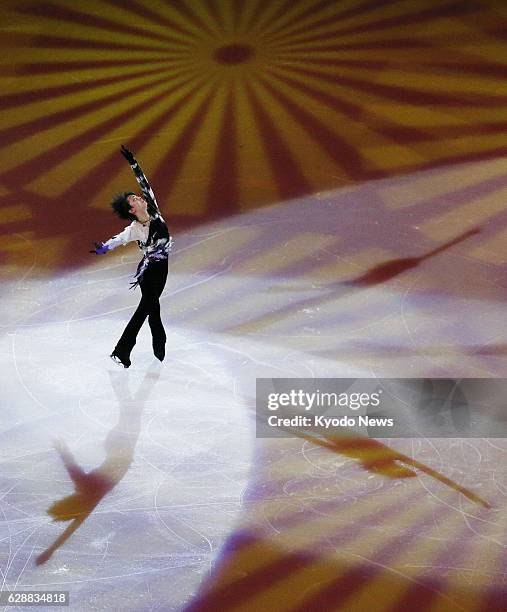 Russia - Yuzuru Hanyu of Japan performs during a figure skating exhibition at the Winter Olympics in Sochi, Russia, on Feb. 22, 2014. Hanyu won the...