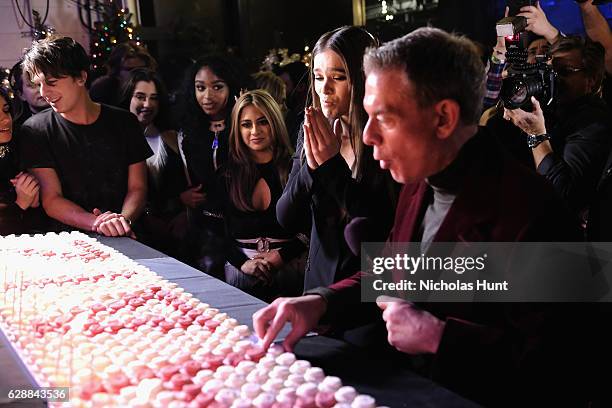 Hailee Steinfeld celebrates her birthday backstage with Charlie Puth, Fifth Harmony and Elvis Duran during Z100's Jingle Ball 2016 at Madison Square...