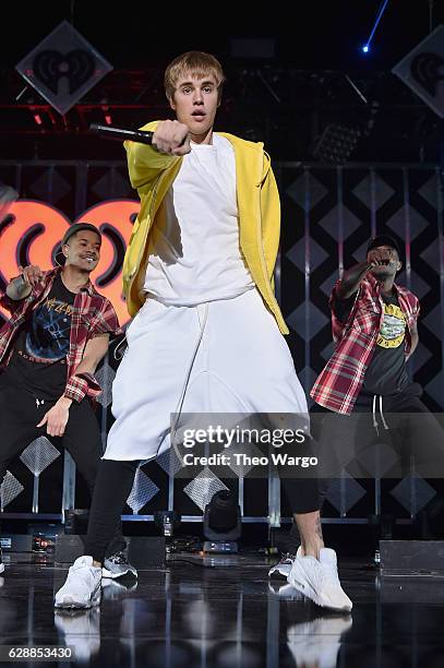 Musician Justin Bieber performs onstage during Z100's Jingle Ball 2016 at Madison Square Garden on December 9, 2016 in New York, New York.