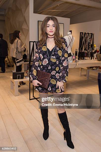 Actress Luna Blaise attends 'Rebecca Minkoff x Megan Batoon' at Rebecca Minkoff on December 9, 2016 in Los Angeles, California.