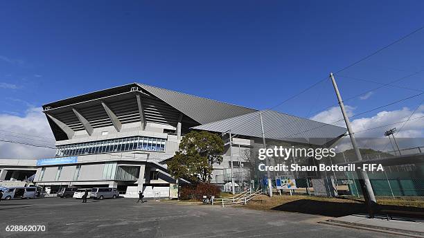 View of the outside of the Suita City Stadium on December 10, 2016 in Osaka, Japan.