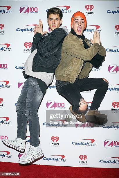 Musicians Jack Gilinsky and Jack Johnson of Jack and Jack attend Z100's Jingle Ball 2016 at Madison Square Garden on December 9, 2016 in New York...