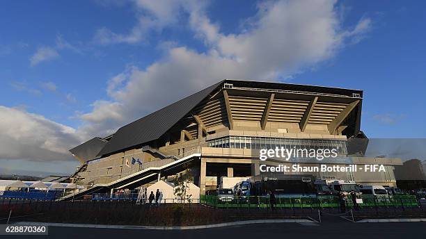 View of the outside of the Suita City Stadium on December 10, 2016 in Osaka, Japan.