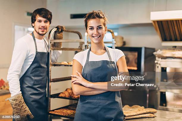 bakers - grembiule foto e immagini stock