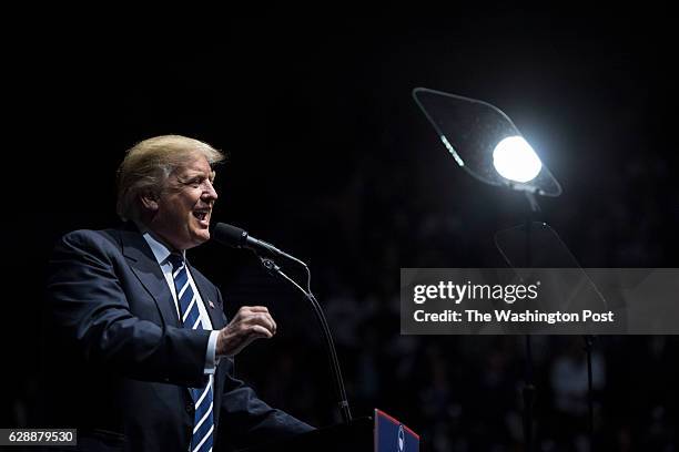 President-Elect Donald J. Trump speaks at a "USA Thank You Tour 2016" event at the DeltaPlex in Grand Rapids, Mi. On Friday, Dec. 09, 2016.