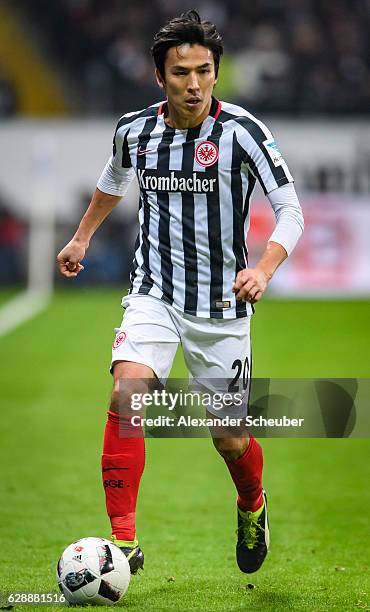 Makoto Hasebe of Frankfurt is seen during the Bundesliga match between Eintracht Frankfurt and TSG 1899 Hoffenheim at Commerzbank-Arena on December...