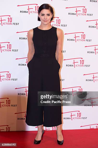 English actress Annabel Scholey arrives on the red carpet for "I Medici" during the 2016 Rome Fiction Fest.