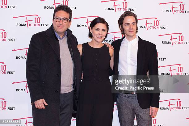 Italian composer, conductor and music arranger Paolo Buonvino, English actress Annabel Scholey and Italian actor Alessandro Sperduti arrive on the...