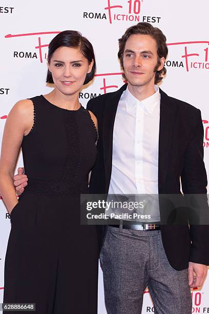 English actress Annabel Scholey and Italian actor Alessandro Sperduti arrive on the red carpet for "I Medici" during the 2016 Rome Fiction Fest.