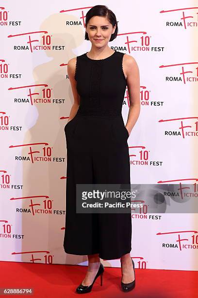English actress Annabel Scholey during red carpet of Anglo-Italian fiction "I Medici".