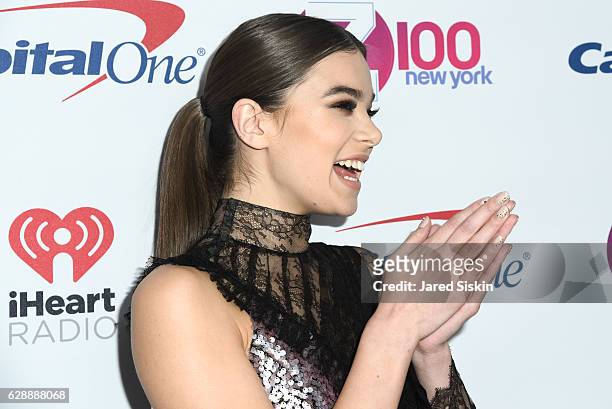Hailee Steinfeld attends Z100's iHeartRadio Jingle Ball 2016 - Arrivals at Madison Square Garden on December 9, 2016 in New York City.