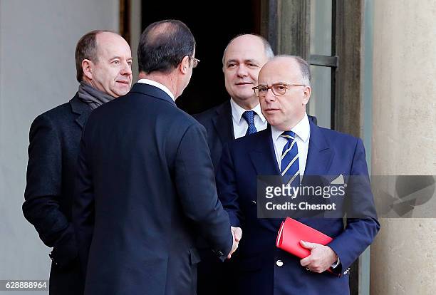 Jean-Jacques Urvoas, Keeper of the Seals, Minister of Justice, French President, Francois Hollande, French Prime minister, Bernard Cazeneuve and...