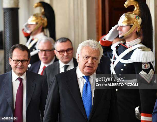 Senator Denis Verdini , representant of the centre-right party "ALA - Scelta Civica per la Costituente Liberale e Popolare" attends a press point...