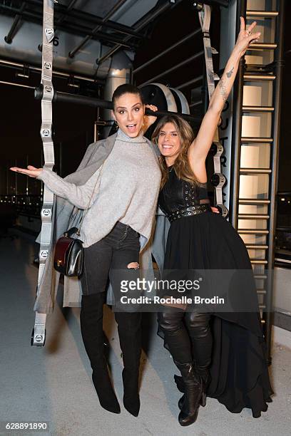 Actress Nina Senicar and gym owner Elisabetta Canalis attend Elisabetta and Maddalena For SkyViewLAon December 9, 2016 in Los Angeles, California.