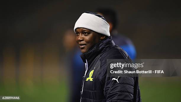 Mamelodi Sundowns coach Pitso Mosimane during a training session at Nagai Ball Game Field on December 10, 2016 in Osaka, Japan.