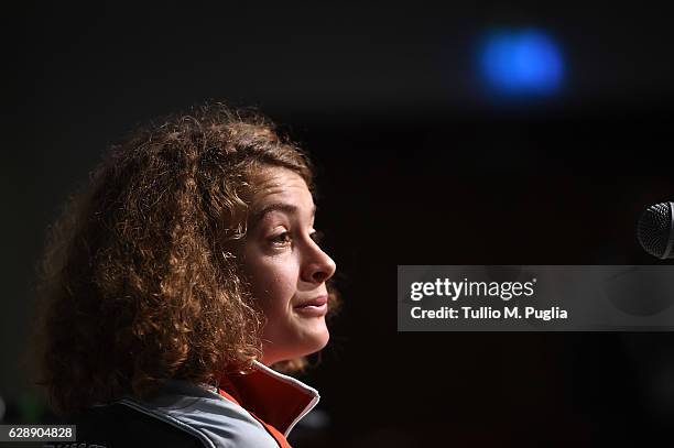 Alina Reh of Germany attends a press conference during the SPAR European Cross Country Championships Chia 2016 on December 9, 2016 in Chia, Italy.