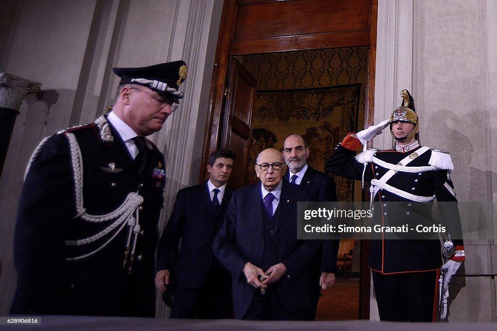 President of Italy Sergio Mattarella Consults With Parties To Find A New Prime Minister