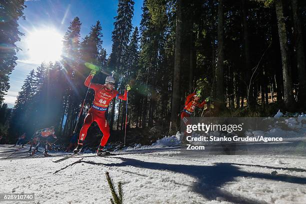 Bocharnikov Sergey of Belarus in action during the IBU Biathlon World Cup Men's and Women's Pursuit on December 10, 2016 in Pokljuka, Slovenia.