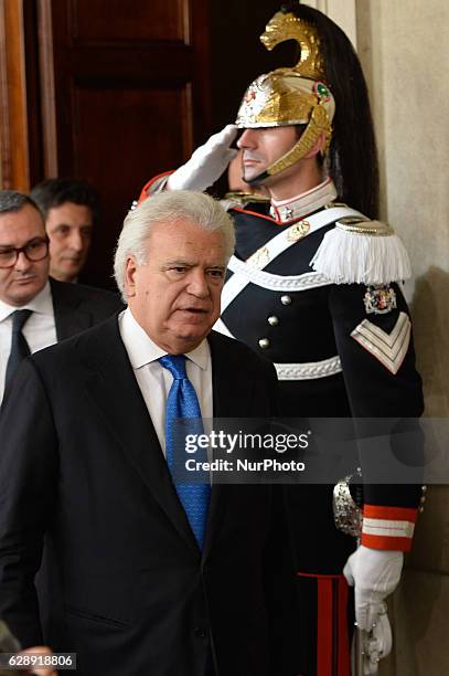 Senator Denis Verdini of the centre-right party &quot;ALA - Scelta Civica per la Costituente Liberale e Popolare&quot; attends a press point after a...