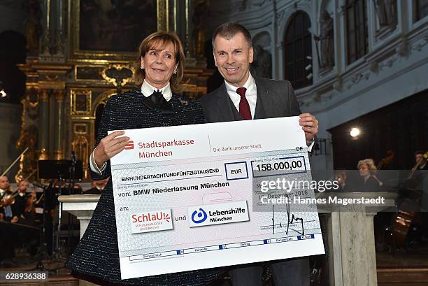 Prinzessin Ursula von Bayern and Peter Mey, BMW Muenchen, during the 21th BMW advent charity concert at Jesuitenkirche St. Michael on December 10,...