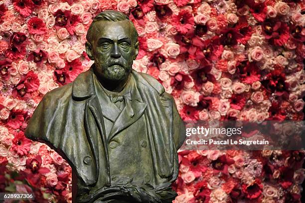 Bust of Alfred Nobel in display during the Nobel Prize Awards Ceremony at Concert Hall on December 10, 2016 in Stockholm, Sweden.