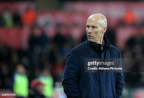 Swansea City manager Bob Bradley during the Premier League match between Swansea City and Sunderland at The Liberty Stadium on December 10, 2016 in...